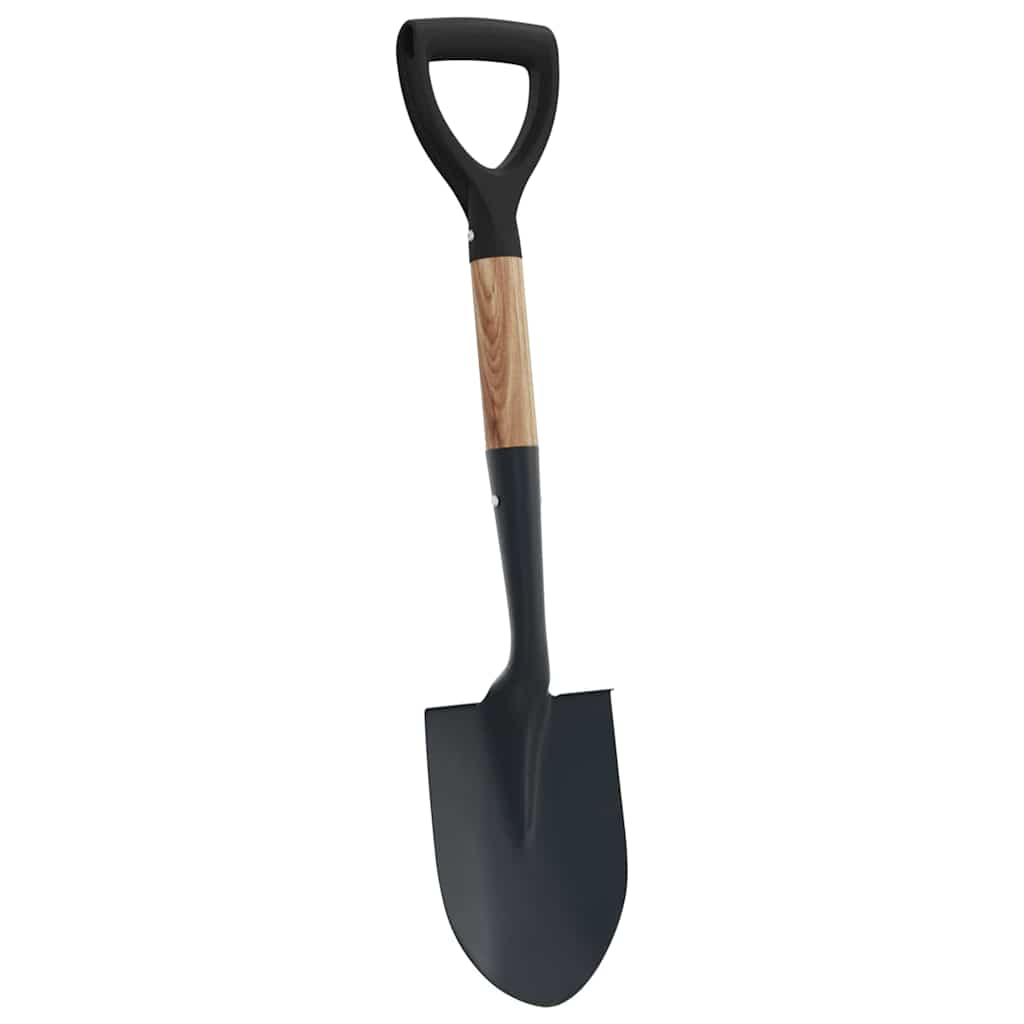 Black Garden Shovel – 68.5 cm Enamelled Steel with Solid Wood Handle