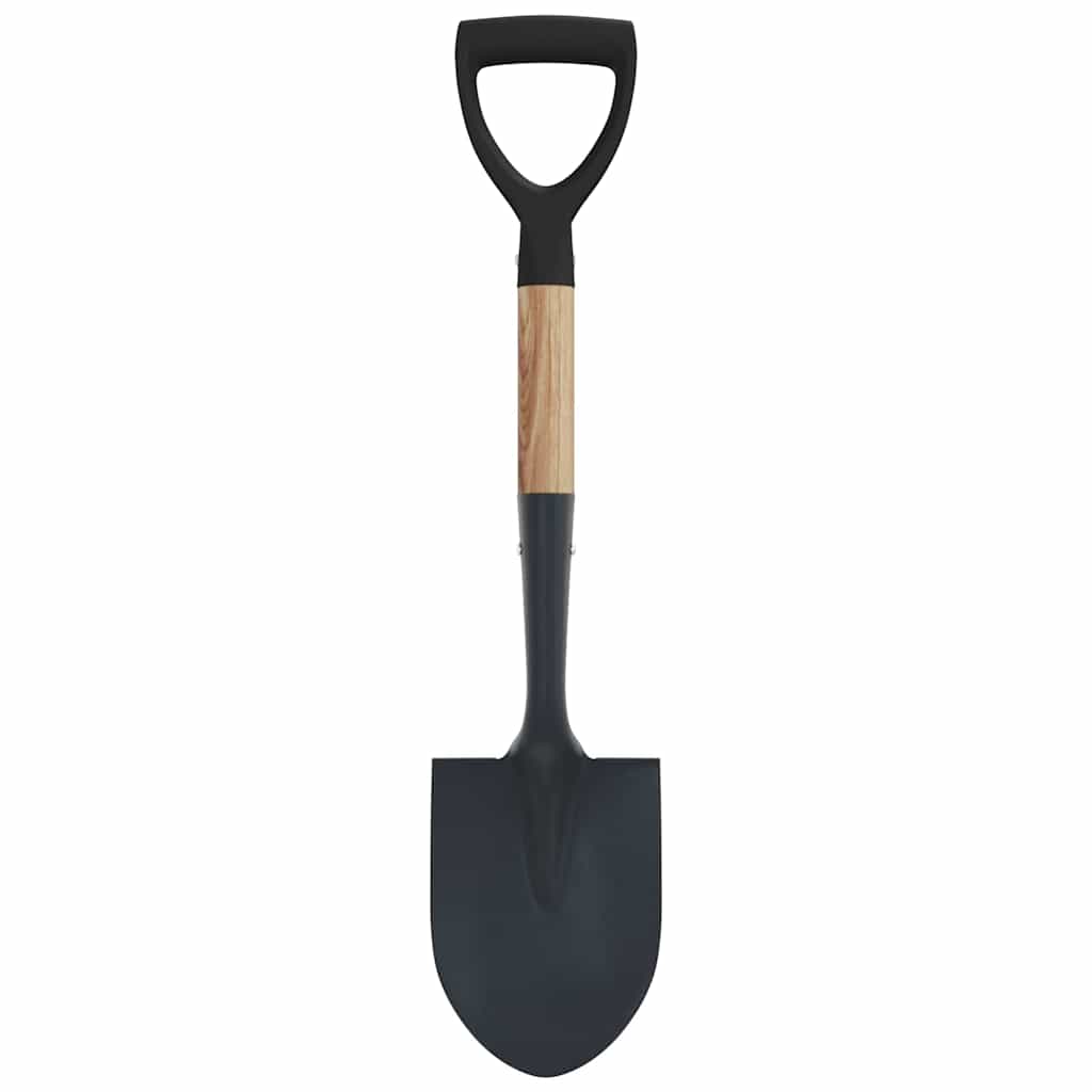 Black Garden Shovel – 68.5 cm Enamelled Steel with Solid Wood Handle