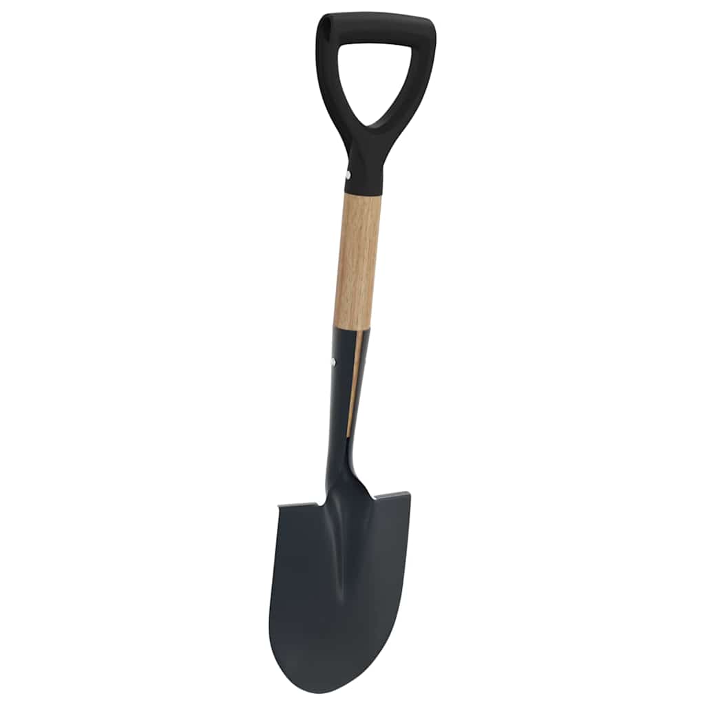 Black Garden Shovel – 68.5 cm Enamelled Steel with Solid Wood Handle