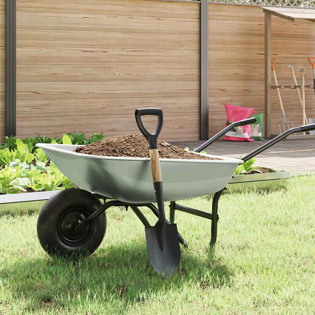 Black Garden Shovel – 68.5 cm Enamelled Steel with Solid Wood Handle